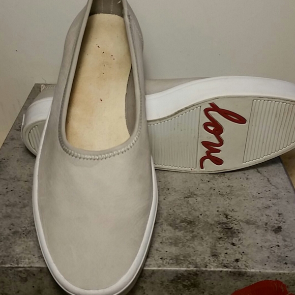 Women's Grey Slip On Leather Shoes - Picture 2 of 10